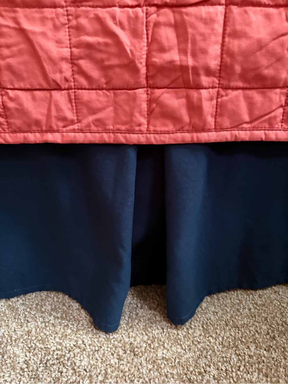 Twin / Single Navy Blue Bed Skirt - Home Bedding